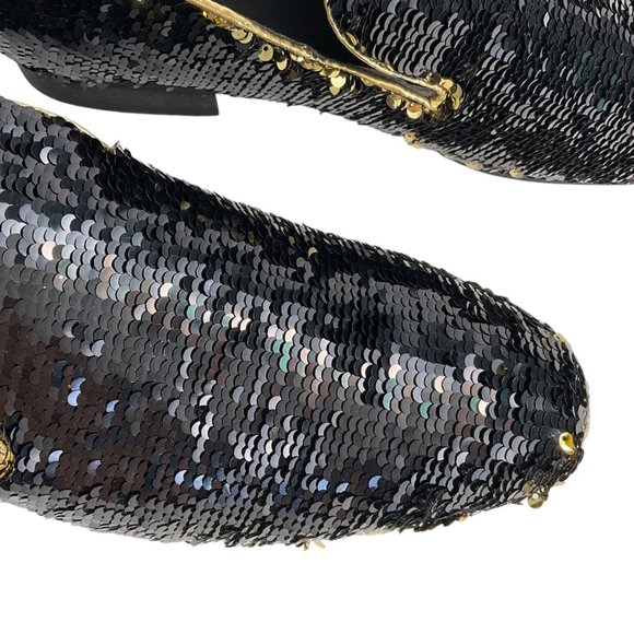 NEW AMALI Men's Slip On Gold/Black Sequins Loafers Flipp-428 size 15 - Picture 13 of 14